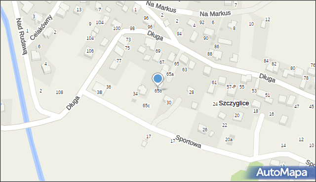 Szczyglice, Długa, 65b, mapa Szczyglice