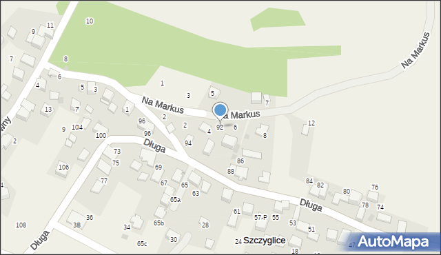 Szczyglice, Długa, 92, mapa Szczyglice