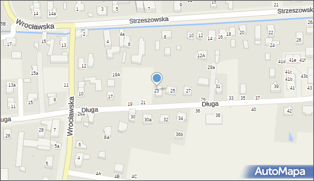 Szewce, Długa, 23, mapa Szewce