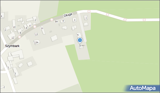 Szymbark, Długa, 7, mapa Szymbark