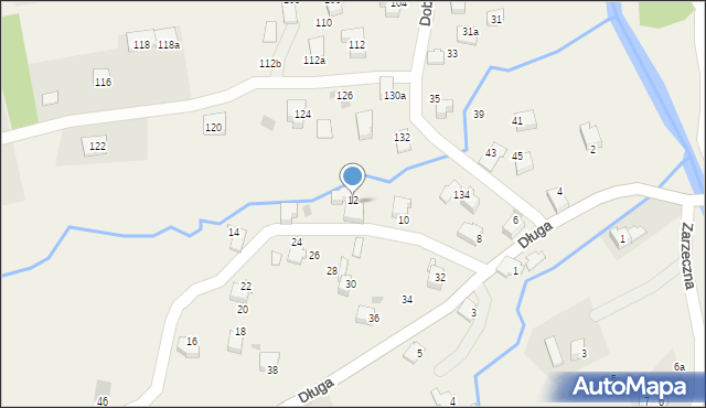 Targanice, Długa, 12-12a, mapa Targanice