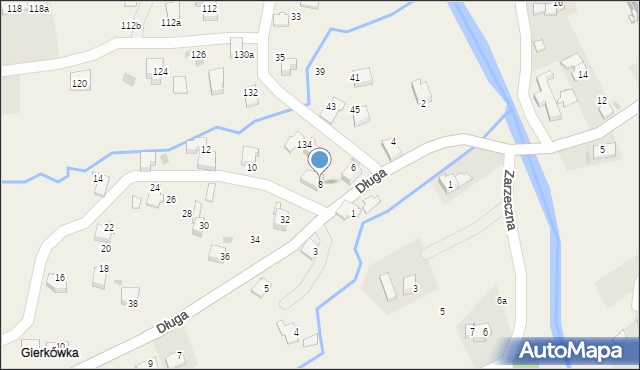 Targanice, Długa, 8, mapa Targanice