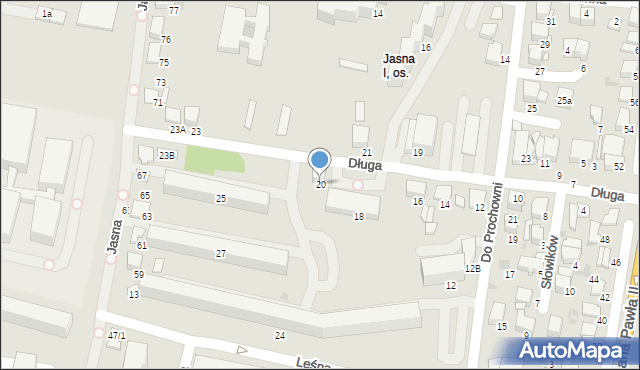 Tarnów, Długa, 20, mapa Tarnów