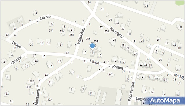 Tarnowiec, Długa, 8, mapa Tarnowiec