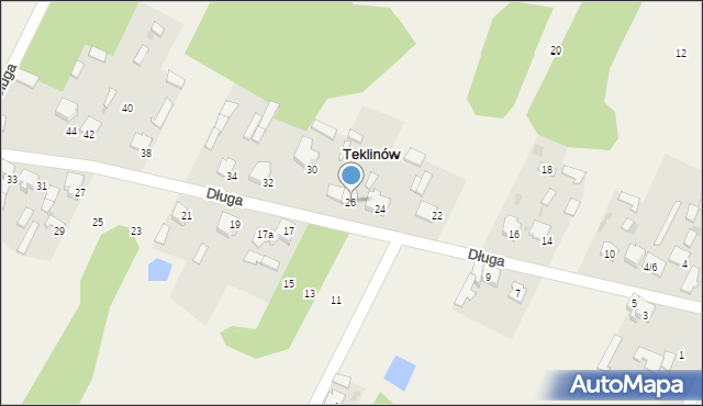 Teklinów, Długa, 26, mapa Teklinów