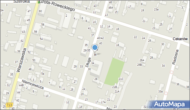 Tomaszów Mazowiecki, Długa, 36, mapa Tomaszów Mazowiecki