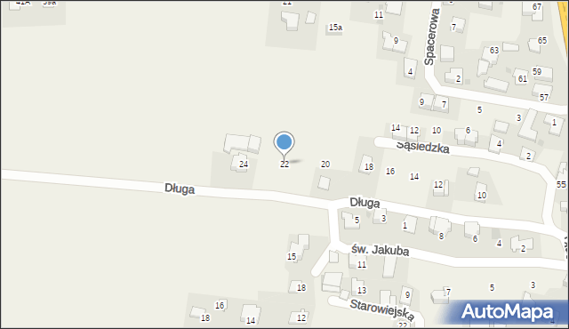 Tomice, Długa, 22, mapa Tomice