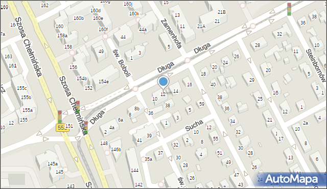 Toruń, Długa, 12, mapa Torunia