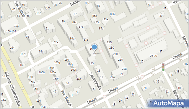 Toruń, Długa, 17, mapa Torunia