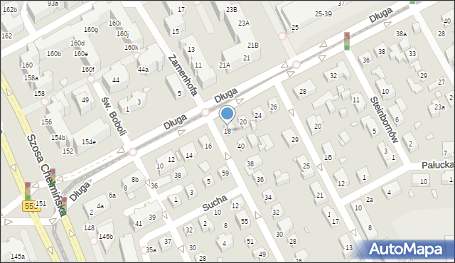 Toruń, Długa, 18, mapa Torunia