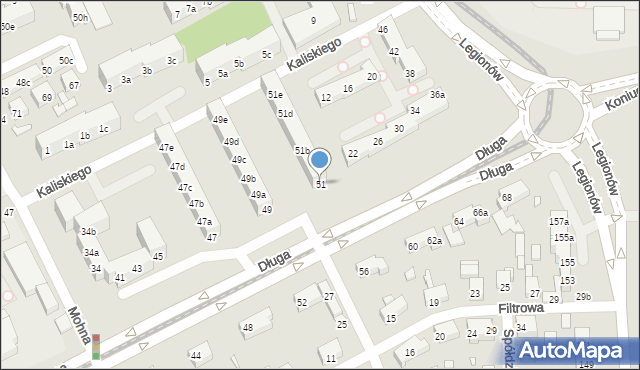 Toruń, Długa, 51, mapa Torunia