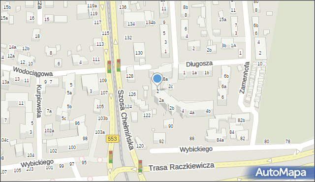 Toruń, Długosza Jana, 2, mapa Torunia