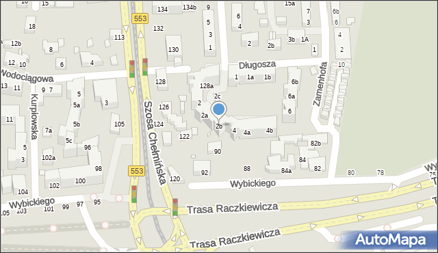 Toruń, Długosza Jana, 2b, mapa Torunia