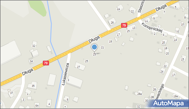 Trzebinia, Długa, 23, mapa Trzebinia