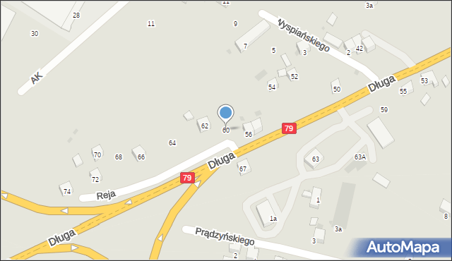 Trzebinia, Długa, 60, mapa Trzebinia