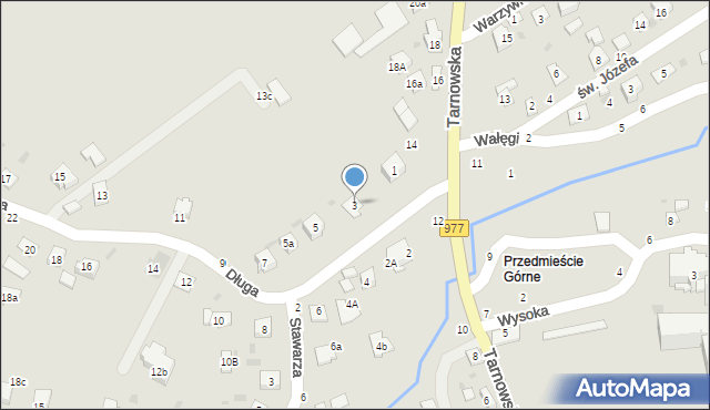 Tuchów, Długa, 3, mapa Tuchów