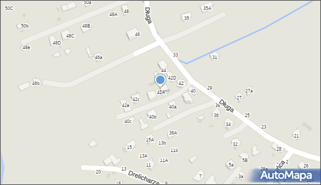 Tuchów, Długa, 42A, mapa Tuchów