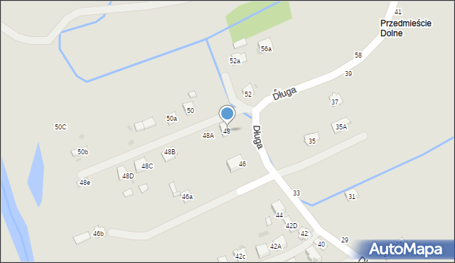 Tuchów, Długa, 48, mapa Tuchów