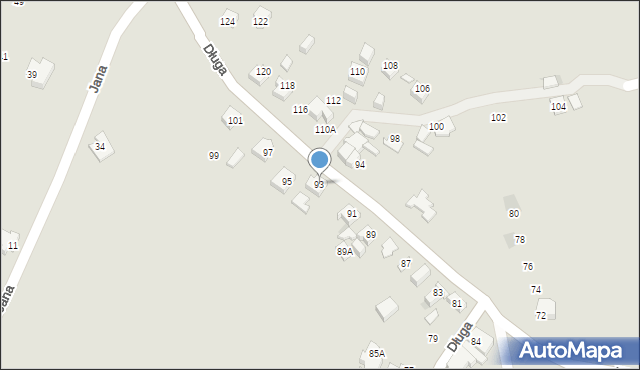 Tychy, Długa, 93, mapa Tychów