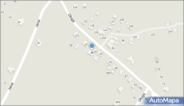 Tychy, Długa, 95, mapa Tychów