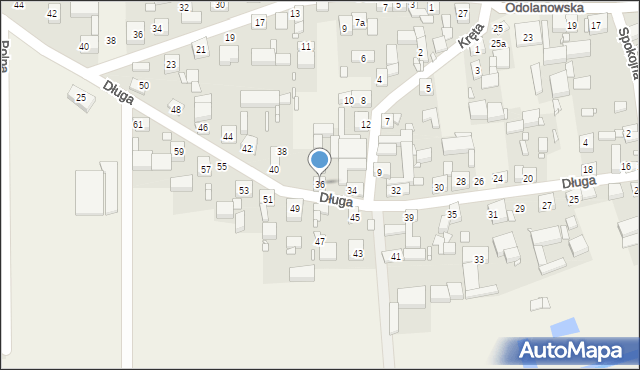 Uciechów, Długa, 36, mapa Uciechów