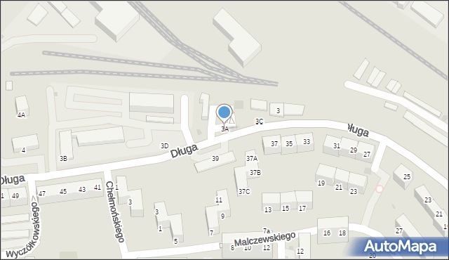Wałbrzych, Długa, 3A, mapa Wałbrzycha
