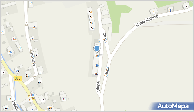 Walim, Długa, 3d, mapa Walim