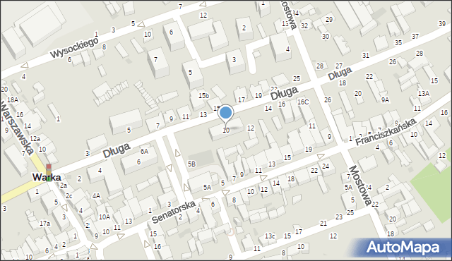 Warka, Długa, 10, mapa Warka