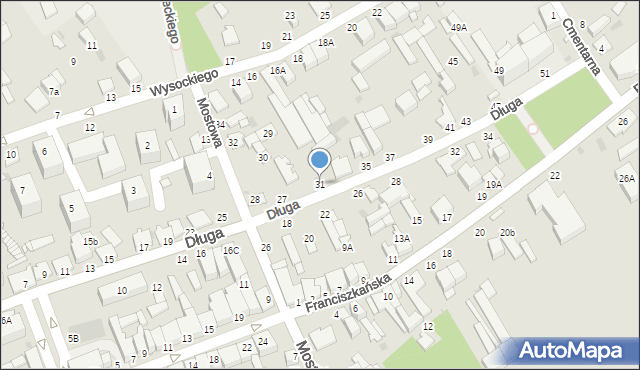 Warka, Długa, 31, mapa Warka