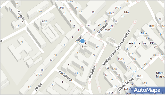 Warszawa, Długa, 3, mapa Warszawy