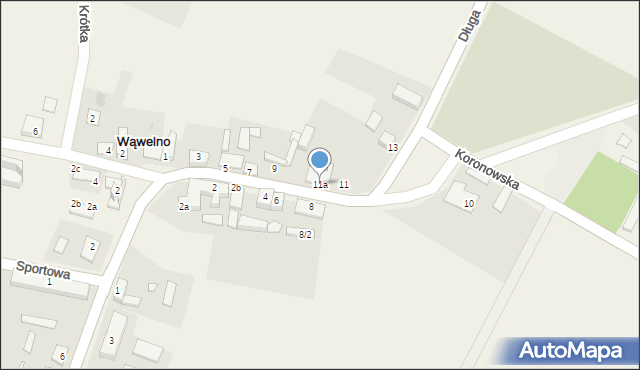 Wąwelno, Długa, 11a, mapa Wąwelno