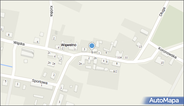 Wąwelno, Długa, 5, mapa Wąwelno