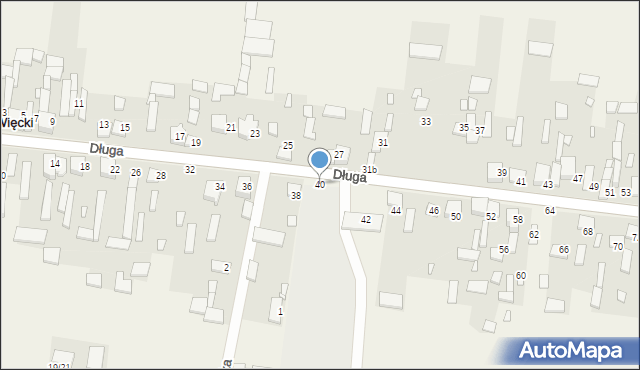 Więcki, Długa, 40, mapa Więcki