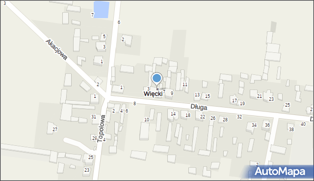 Więcki, Długa, 5, mapa Więcki