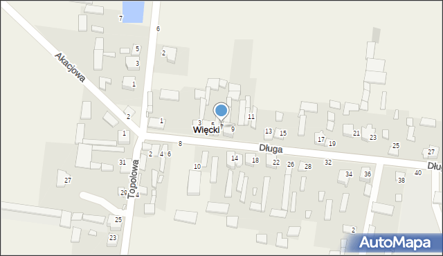 Więcki, Długa, 7, mapa Więcki