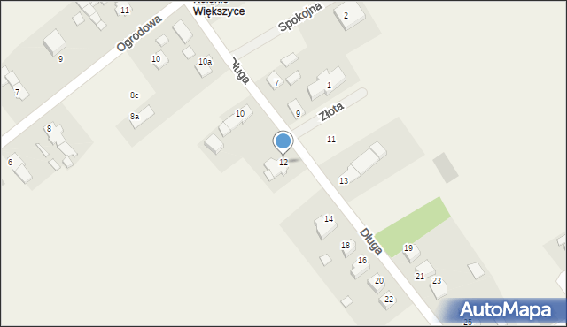 Większyce, Długa, 12, mapa Większyce