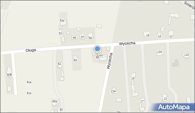 Wielogóra, Długa, 86a, mapa Wielogóra