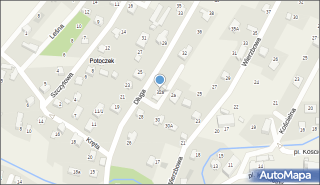 Wilkowice, Długa, 32a, mapa Wilkowice