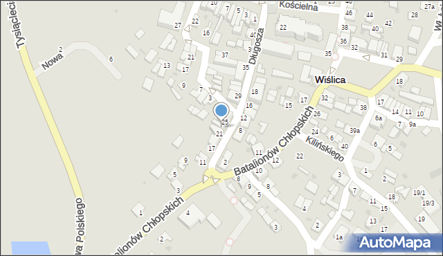 Wiślica, Długosza, 23, mapa Wiślica