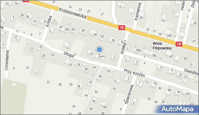 Wola Filipowska, Długa, 17, mapa Wola Filipowska