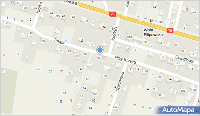 Wola Filipowska, Długa, 50, mapa Wola Filipowska