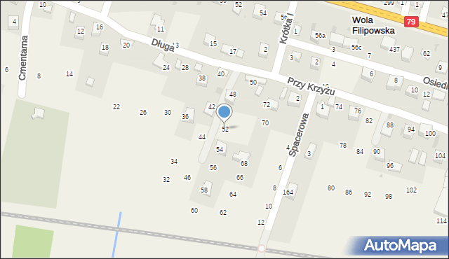 Wola Filipowska, Długa, 52, mapa Wola Filipowska