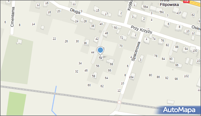Wola Filipowska, Długa, 54, mapa Wola Filipowska