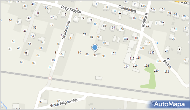Wola Filipowska, Długa, 92, mapa Wola Filipowska