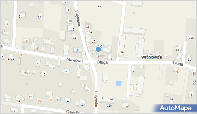 Wróblowice, Długa, 1, mapa Wróblowice