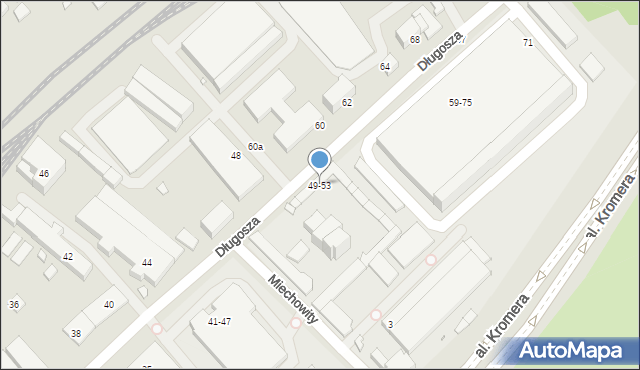 Wrocław, Długosza Jana, 49-53, mapa Wrocławia