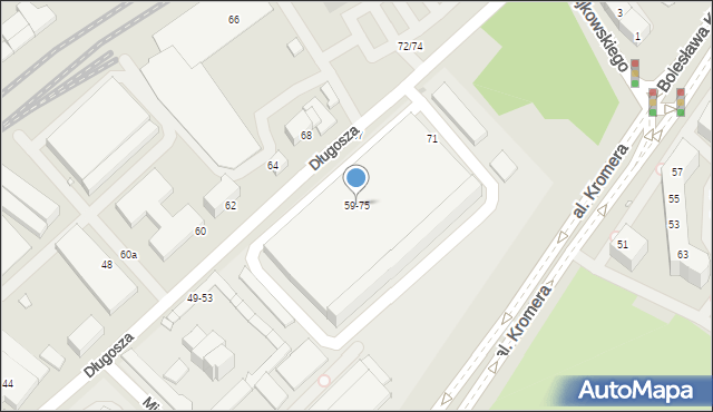 Wrocław, Długosza Jana, 59-75, mapa Wrocławia