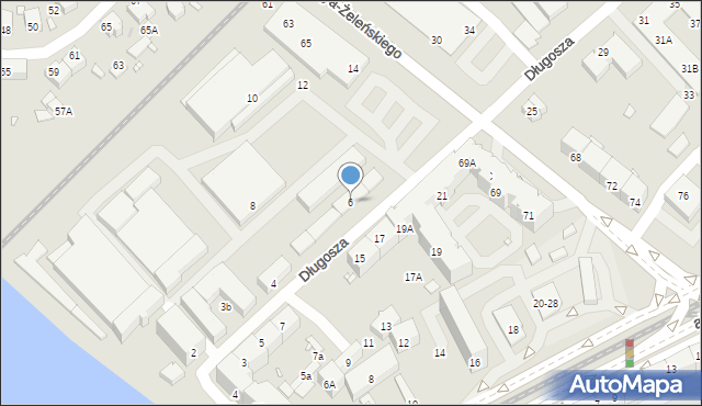 Wrocław, Długosza Jana, 6, mapa Wrocławia