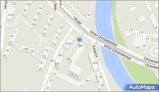 Wrocław, Długa, 16A, mapa Wrocławia