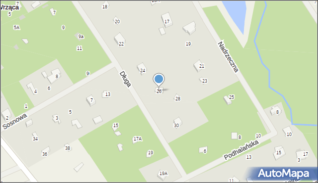 Wrząca, Długa, 26, mapa Wrząca